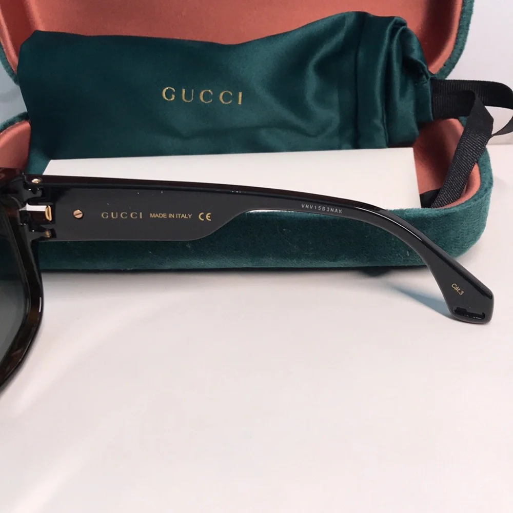 New Authentic Gucci Tortoise Shell Sunglasses GG0664s 004